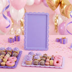6 Pcs Purple Serving Trays Plastic Food Platters, alternate view 2