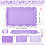 6 Pcs Purple Serving Trays Plastic Food Platters, alternate view 3