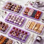 6 Pcs Purple Serving Trays Plastic Food Platters, alternate view 5