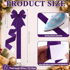 6 Pcs Purple Velvet Christmas Cabinet Bows Ribbons for Kitchen, alternate view 2