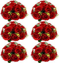 6 PCS Red Roses Flower Balls for Centerpieces in Red