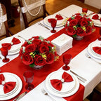 6 PCS Red Roses Flower Balls for Centerpieces in Red, alternate view 2