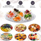 6 Pcs Round Plastic Serving Trays 12 Inch, Clear Party Platters in 12 Inch in Clear, alternate view 4