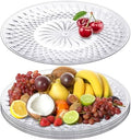 6 Pcs Round Plastic Serving Trays 14 Inch, Clear Party Platters in 14 Inch in Clear