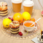6 Pcs Round Plastic Serving Trays 14 Inch, Clear Party Platters in 14 Inch in Clear, alternate view 2