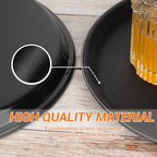 6 Pcs Round Serving Tray, 11 Inch Non Slip Surface Round Tray Black Server Tray Plastic Food Meals Server with, alternate