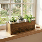 6 Pcs Rustic Wooden Boxes for Storage, Decorative, Display, Arts & Crafts, Rectangle Wooden Crate Wood Planter, alternate