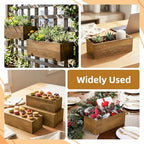 6 Pcs Rustic Wooden Boxes for Storage, Decorative, Display, Arts & Crafts, Rectangle Wooden Crate Wood Planter, alternate
