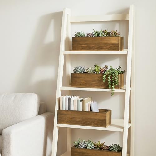 6 Pcs Rustic Wooden Boxes for Storage, Decorative, Display, Arts & Crafts, Rectangle Wooden Crate Wood Planter, alternate