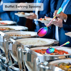 6 PCS Serving Spoons Set, 8.7 Inch Serving Spoon, Slotted Spoons, Colorful in Color, alternate view 5