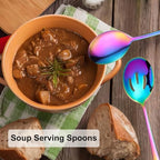 6 PCS Serving Spoons Set, 8.7 Inch Serving Spoon, Slotted Spoons, Colorful in Color, alternate view 6