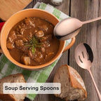6 PCS Serving Spoons Set, 8.7 Inch Serving Spoon, Slotted Spoons, RoseGold in Rose Gold, alternate view 6