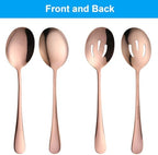 6 PCS Serving Spoons Set, 8.7 Inch Serving Spoon, Slotted Spoons, RoseGold in Rose Gold, alternate view 7