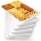 6 pcs Serving Tray for Entertaining, Serving Platters for Fruit, Cookies, Dessert, Snacks, Reusable Plastic