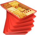 6 pcs Serving Tray for Entertaining, Serving Platters for Snacks, Fruit, Cookies, Dessert, Reusable Plastic
