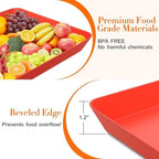 6 pcs Serving Tray for Entertaining, Serving Platters for Snacks, Fruit, Cookies, Dessert, Reusable Plastic, alternate view 4