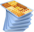 6 pcs Serving Tray for Entertaining, Serving Platters for Snacks, Fruit, Cookies, Dessert, Reusable Plastic