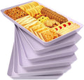6 pcs Serving Tray for Entertaining, Serving Platters for Snacks, Fruit, Cookies, Dessert, Reusable Plastic