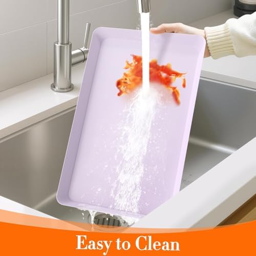 6 pcs Serving Tray for Entertaining, Serving Platters for Snacks, Fruit, Cookies, Dessert, Reusable Plastic, alternate view 5