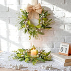 6 PCS Spring Summer Eucalyptus Kitchen Cabinet Wreaths Small Artificial Green Eucalyptus Leaf Wreath for Front, alternate