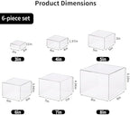 6 Pcs Stackable Acrylic Clear Buffet Risers and Stands in Clear, alternate view 3