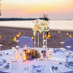 6 Pcs Tall Acrylic Wedding Flower Stands Centerpiece with Hydrangea in White, alternate view 2
