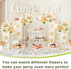 6 Pcs Tall Acrylic Wedding Flower Stands Centerpiece with Hydrangea in White, alternate view 6