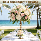 6 Pcs Tall Gold Wedding Centerpieces for Table Decor, Wedding Flower Vases Bulk, Metal Arrangements Center, alternate view 4