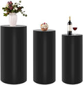 6 PCS Tall Round Pedestals Cake Stands for Wedding, Black in Black