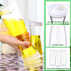 6 Pcs Water Carafes with Lid 20 oz Plastic Juice Container Pitcher in Clear, alternate view 3
