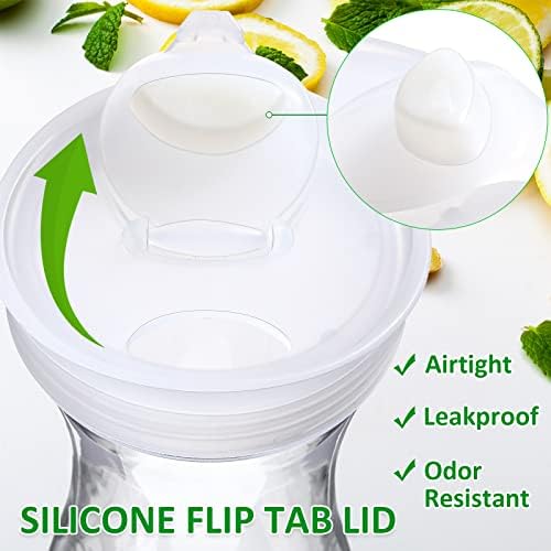 6 Pcs Water Carafes with Lid 20 oz Plastic Juice Container Pitcher in Clear, alternate view 4