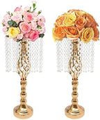 6 Pcs Wedding Centerpieces for Table,19.3" Crystal Flower Stand, Gold in Gold