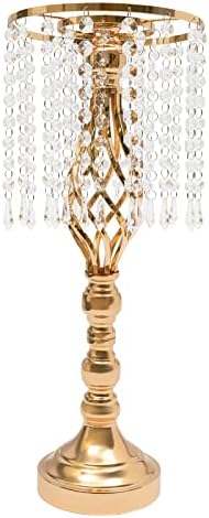6 Pcs Wedding Centerpieces for Table,19.3" Crystal Flower Stand, Gold in Gold, alternate view 4