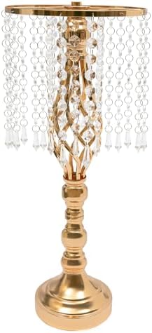 6 Pcs Wedding Centerpieces for Table,19.3" Crystal Flower Stand, Gold in Gold, alternate view 5