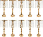 6 Pcs Wedding Centerpieces for Table,19.3" Crystal Flower Stand, Gold in Gold, alternate view 6