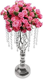 6 Pcs Wedding Centerpieces for Table,19.3" Crystal Flower Stand, Sliver in Sliver