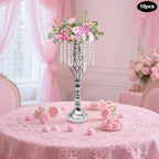 6 Pcs Wedding Centerpieces for Table,19.3" Crystal Flower Stand, Sliver in Sliver, alternate view 2