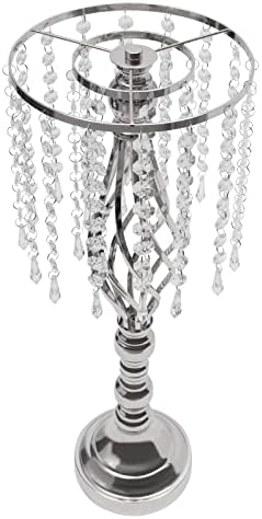 6 Pcs Wedding Centerpieces for Table,19.3" Crystal Flower Stand, Sliver in Sliver, alternate view 5