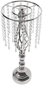6 Pcs Wedding Centerpieces for Table,19.3" Crystal Flower Stand, Sliver in Sliver, alternate view 5