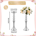 6 Pcs Wedding Flower Stand, Table Centerpiece, 15 in, Silver in Gold, alternate view 3