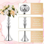 6 Pcs Wedding Flower Stand, Table Centerpiece, 15 in, Silver in Gold, alternate view 4
