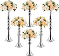 6 Pcs Wedding Flower Stand, Table Centerpiece, 20, 15, 13 in, Silver in Gold