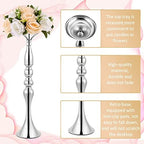 6 Pcs Wedding Flower Stand, Table Centerpiece, 20, 15, 13 in, Silver in Gold, alternate view 4