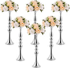 6 Pcs Wedding Flower Stand, Table Centerpiece, 20 Inch, Silver in Silver