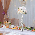 6 Pcs Wedding Flower Stand, Table Centerpiece, 20 Inch, Silver in Silver, alternate view 2