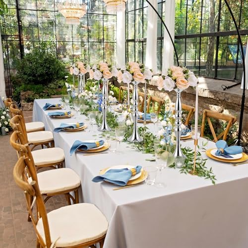 6 Pcs Wedding Flower Stand, Table Centerpiece, 20 Inch, Silver in Silver, alternate view 7