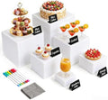 6 Pcs White Acrylic Buffet Risers and Stands, Food Display Stands for Buffet Table, Nesting Risers for Dessert