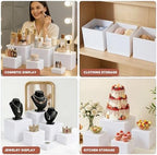 6 Pcs White Acrylic Buffet Risers and Stands, Food Display Stands for Buffet Table, Nesting Risers for Dessert, alternate