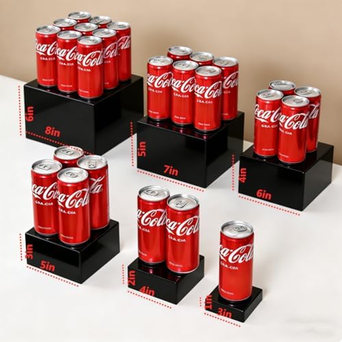 6 Pcs White Acrylic Buffet Risers, Food Display Stands for Cake Dessert Party Catering, Decorative Cube Boxes, alternate view