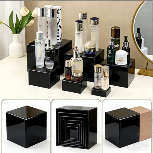 6 Pcs White Acrylic Buffet Risers, Food Display Stands for Cake Dessert Party Catering, Decorative Cube Boxes, alternate view